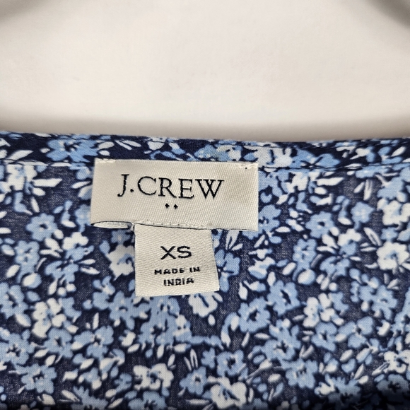 J. Crew Lightweight Cotton Puff-Sleeve Mini Dress in Antique Navy Blue XS - Picture 6 of 14